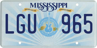 MS license plate LGU965