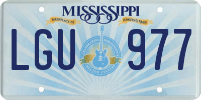 MS license plate LGU977