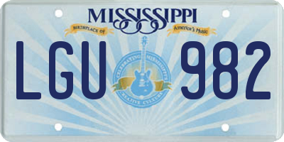 MS license plate LGU982