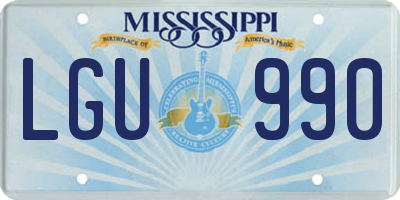MS license plate LGU990
