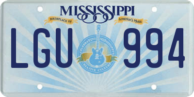 MS license plate LGU994