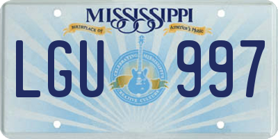 MS license plate LGU997
