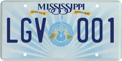 MS license plate LGV001