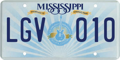 MS license plate LGV010