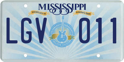 MS license plate LGV011