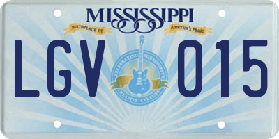 MS license plate LGV015