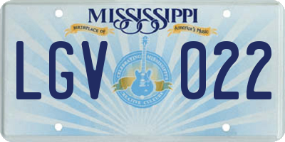 MS license plate LGV022