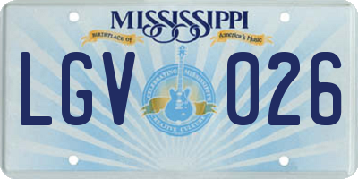 MS license plate LGV026
