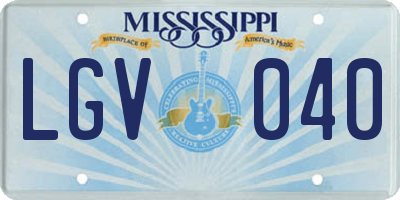 MS license plate LGV040
