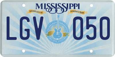 MS license plate LGV050
