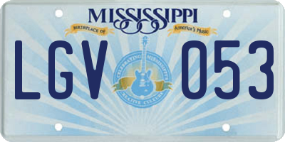 MS license plate LGV053