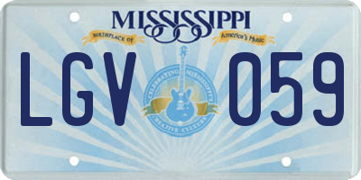 MS license plate LGV059