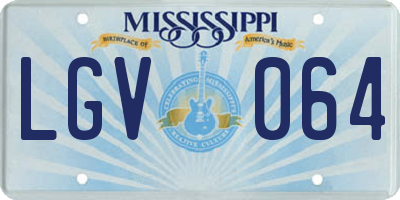 MS license plate LGV064