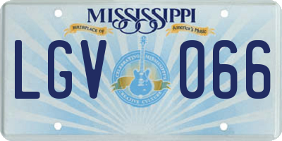 MS license plate LGV066
