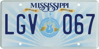 MS license plate LGV067