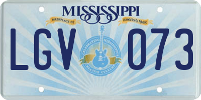 MS license plate LGV073