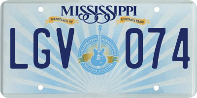 MS license plate LGV074