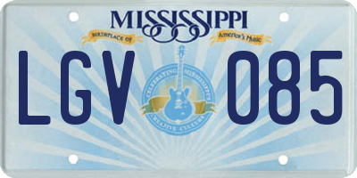 MS license plate LGV085