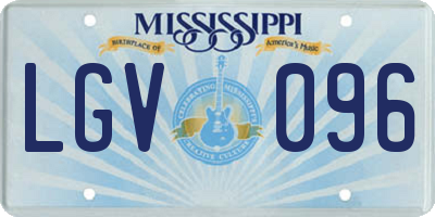 MS license plate LGV096