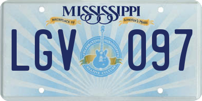 MS license plate LGV097