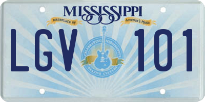 MS license plate LGV101
