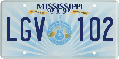 MS license plate LGV102