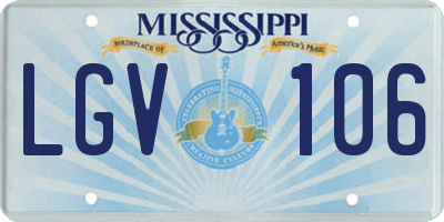 MS license plate LGV106