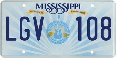 MS license plate LGV108