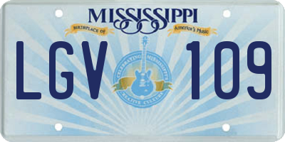 MS license plate LGV109