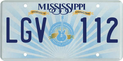 MS license plate LGV112