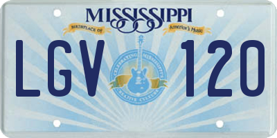 MS license plate LGV120