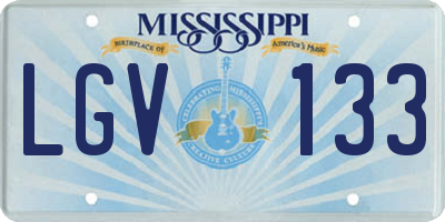MS license plate LGV133
