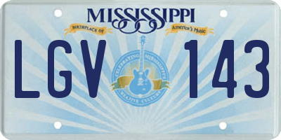 MS license plate LGV143