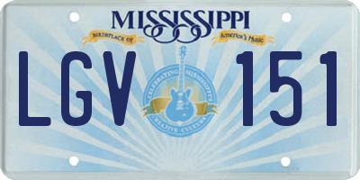 MS license plate LGV151