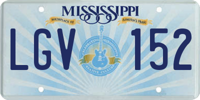 MS license plate LGV152
