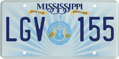 MS license plate LGV155