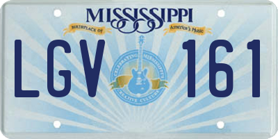 MS license plate LGV161