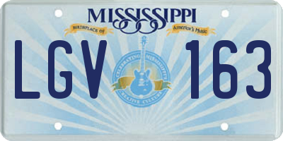 MS license plate LGV163