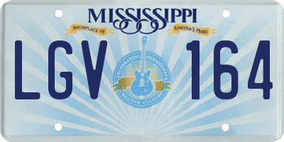 MS license plate LGV164