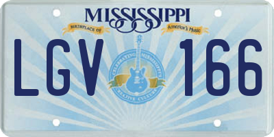 MS license plate LGV166