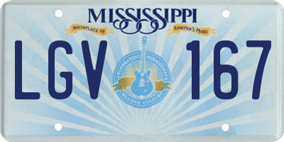 MS license plate LGV167