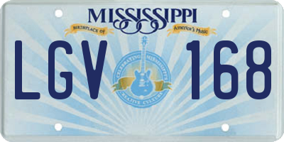 MS license plate LGV168