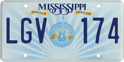 MS license plate LGV174
