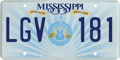 MS license plate LGV181