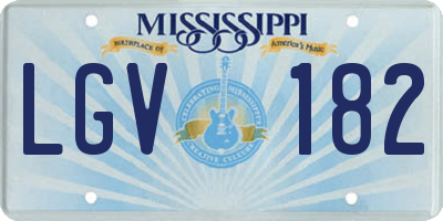 MS license plate LGV182