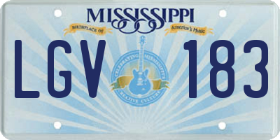 MS license plate LGV183