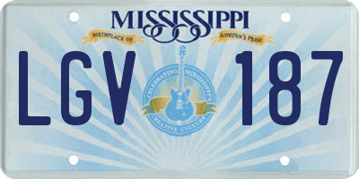 MS license plate LGV187