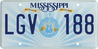 MS license plate LGV188