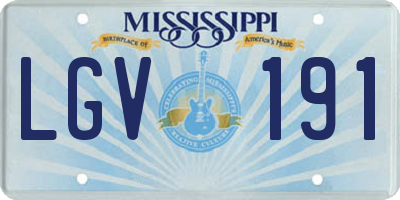 MS license plate LGV191