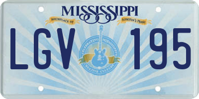 MS license plate LGV195